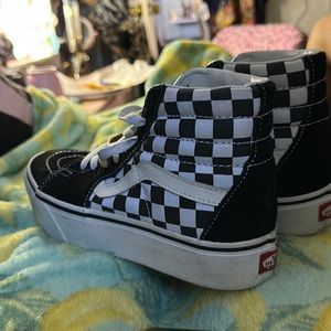 Checkered high top vans